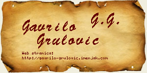 Gavrilo Grulović vizit kartica